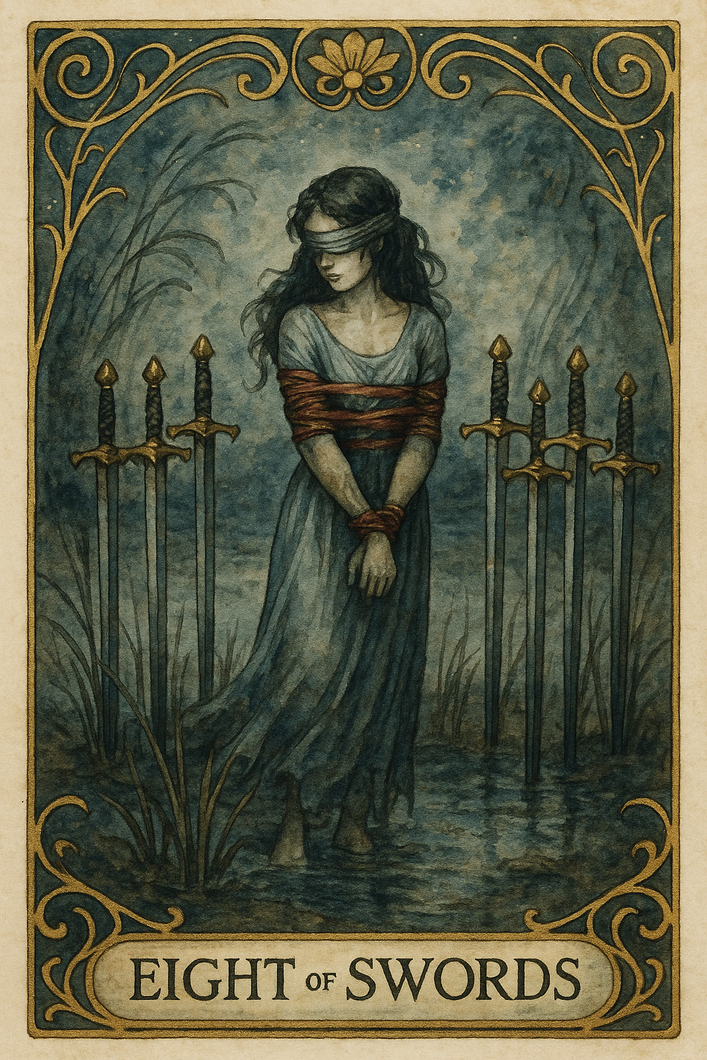 Eight of Swords Tarot Card